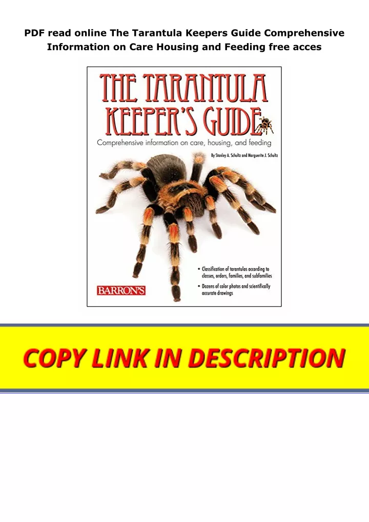 pdf read online the tarantula keepers guide