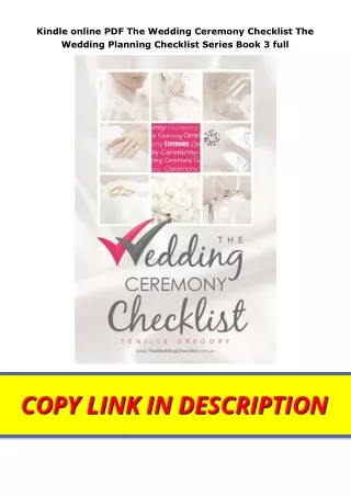 Kindle online PDF The Wedding Ceremony Checklist The Wedding Planning Checklist Series Book 3 full