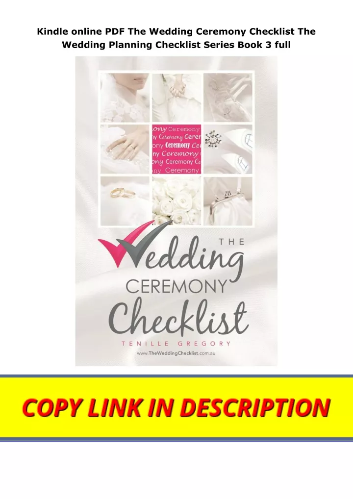 kindle online pdf the wedding ceremony checklist