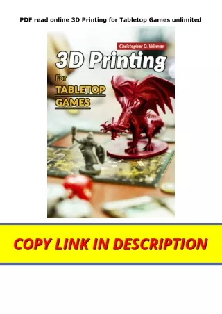 PDF read online 3D Printing for Tabletop Games unlimited