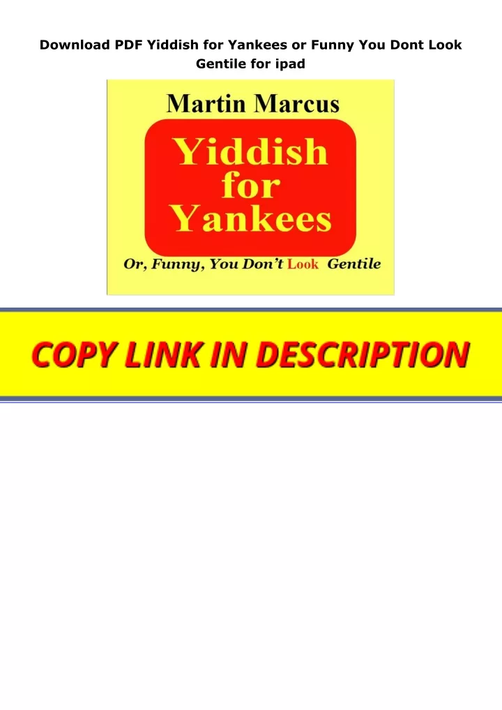 download pdf yiddish for yankees or funny