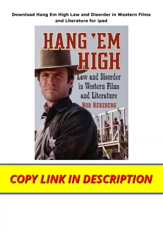 Download Hang Em High Law and Disorder in Western Films and Literature for ipad