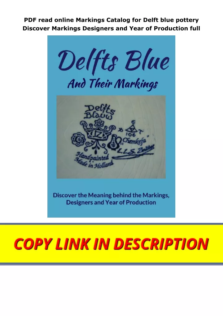 pdf read online markings catalog for delft blue