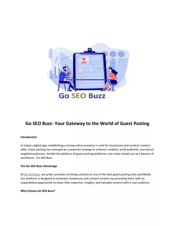 go seo buzz your gateway to the world of guest