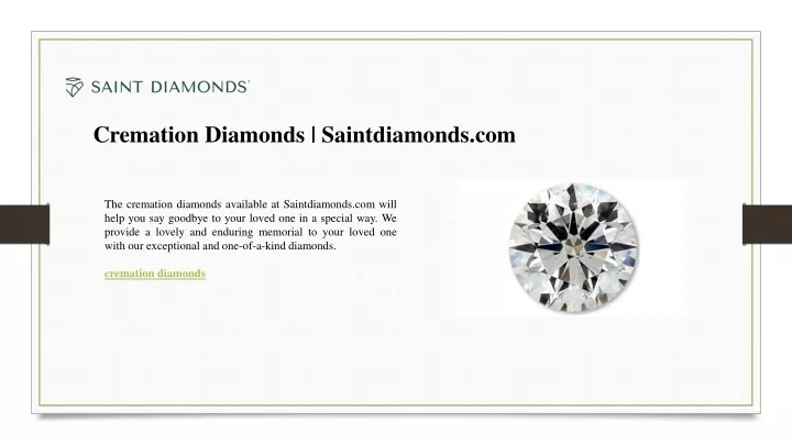 cremation diamonds saintdiamonds com