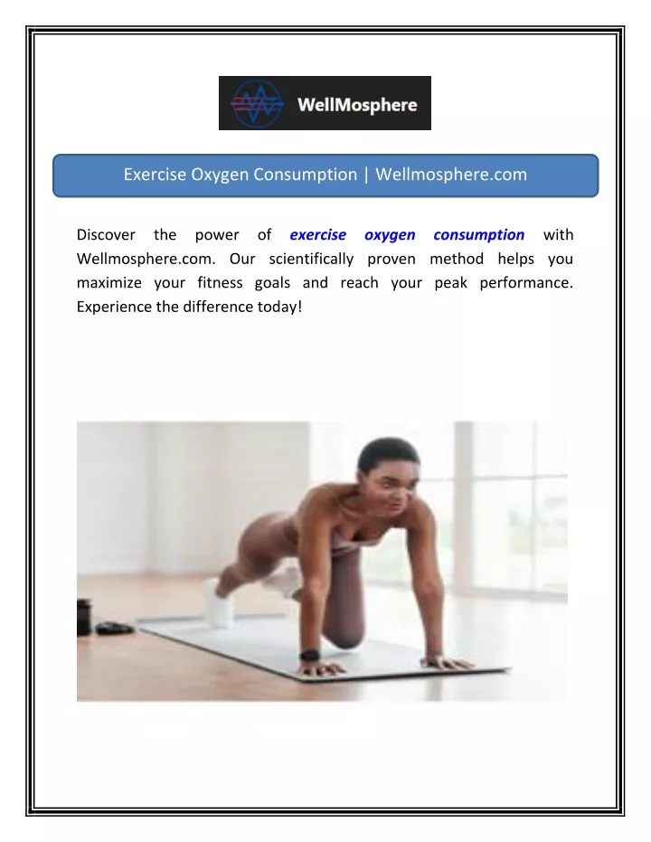 exercise oxygen consumption wellmosphere com