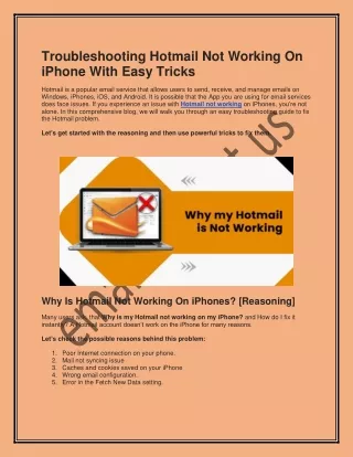 Troubleshooting Hotmail Not Working On iPhone