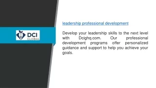 Leadership Professional Development  Dcighq.com