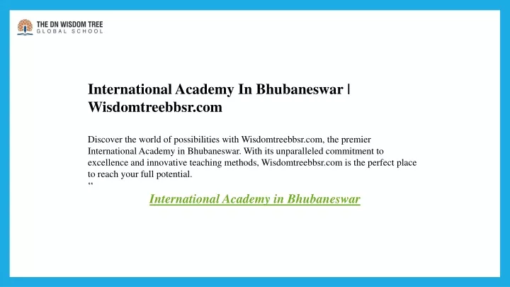international academy in bhubaneswar