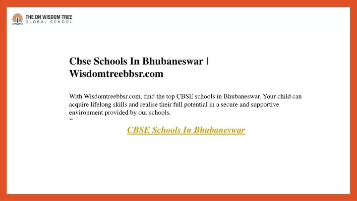 cbse schools in bhubaneswar wisdomtreebbsr