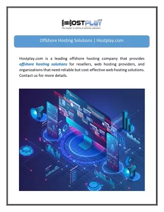 Offshore Hosting Solutions Hostplay.com