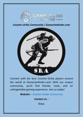 Counter-strike Community  Gameclanfinder