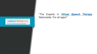Virtual Speech Therapy Greatspeech.com