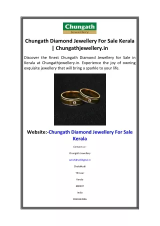 Chungath Diamond Jewellery For Sale Kerala  Chungathjewellery.in