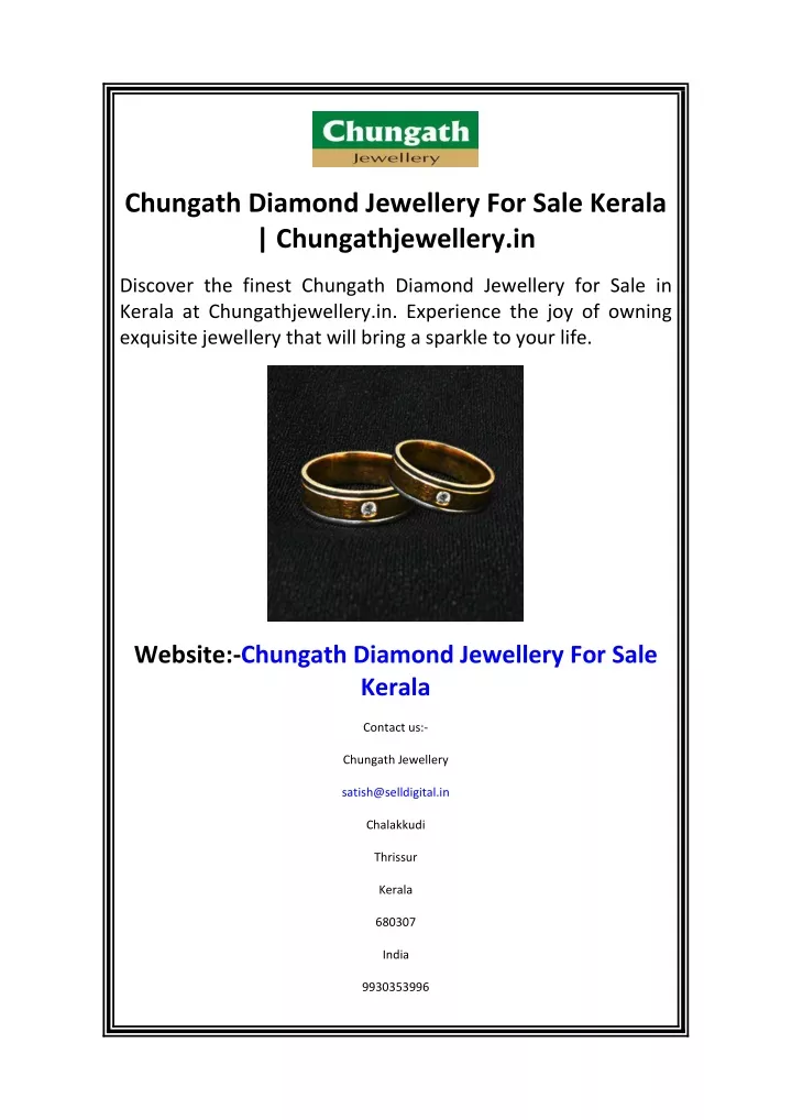 chungath diamond jewellery for sale kerala