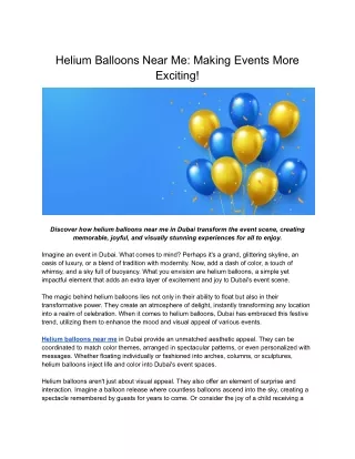 Helium Balloons Near Me_ Making Events More Exciting