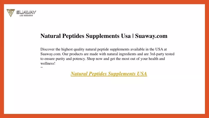 natural peptides supplements usa suaway