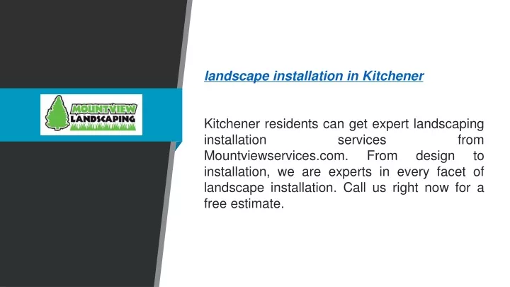 landscape installation in kitchener kitchener
