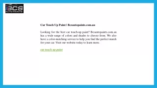 Car Touch Up Paint  Bcsautopaints.com.au