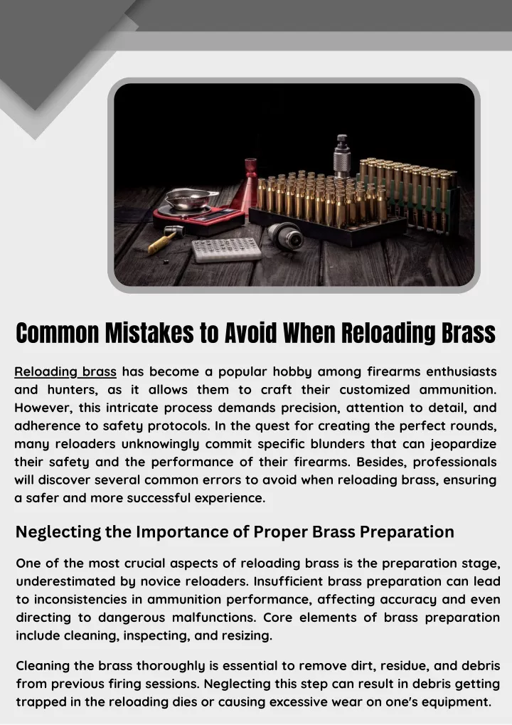 common mistakes to avoid when reloading brass