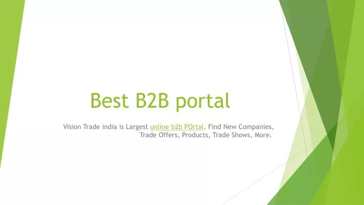 best b2b portal