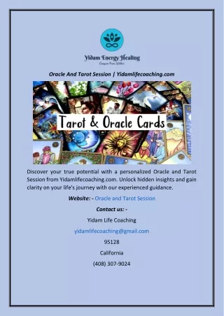 Oracle And Tarot Session | Yidamlifecoaching.com