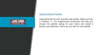 Siding Contractor Palatine | Lakecookexteriors.com