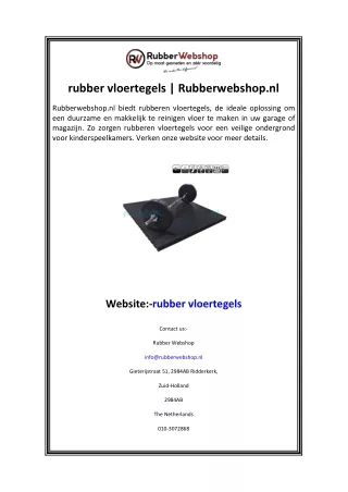 rubber vloertegels  Rubberwebshop.nl