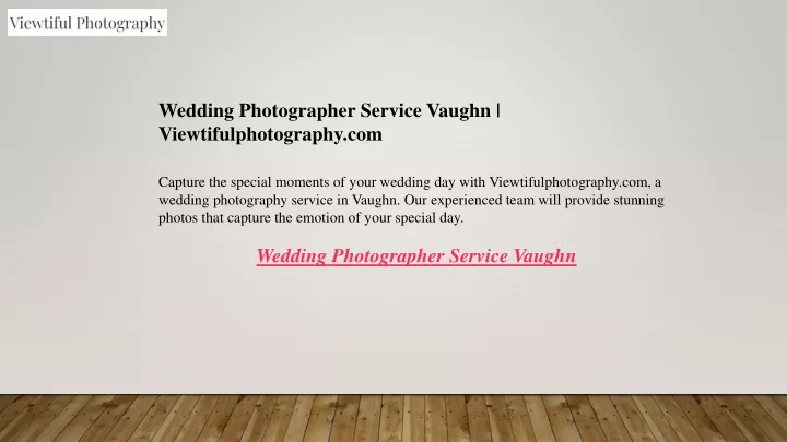 wedding photographer service vaughn
