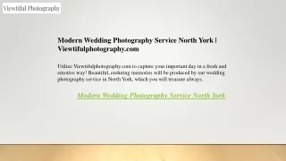 Modern Wedding Photography Service North York  Viewtifulphotography.com