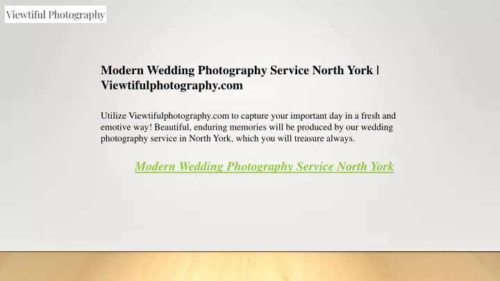 modern wedding photography service north york