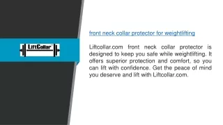 Front Neck Collar Protector For Weightlifting  Liftcollar.com