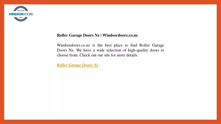 roller garage doors nz windsordoors