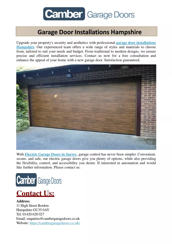 garage door installations hampshire