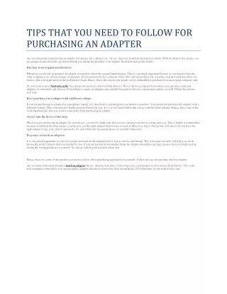 tips that you need to follow for purchasing