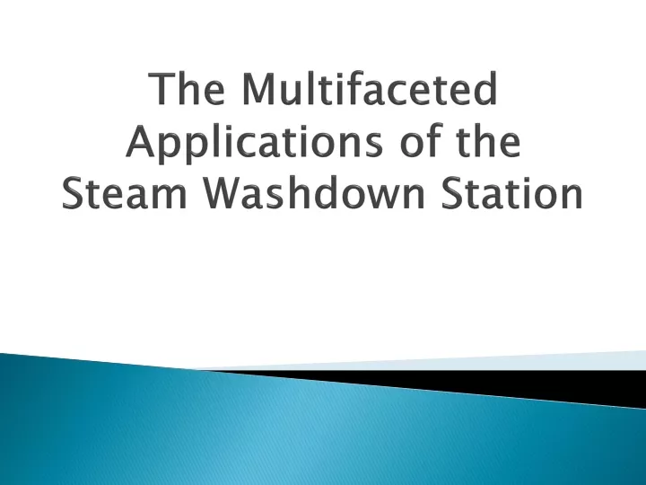 the multifaceted applications of the steam washdown station