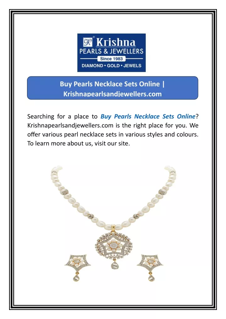 buy pearls necklace sets online