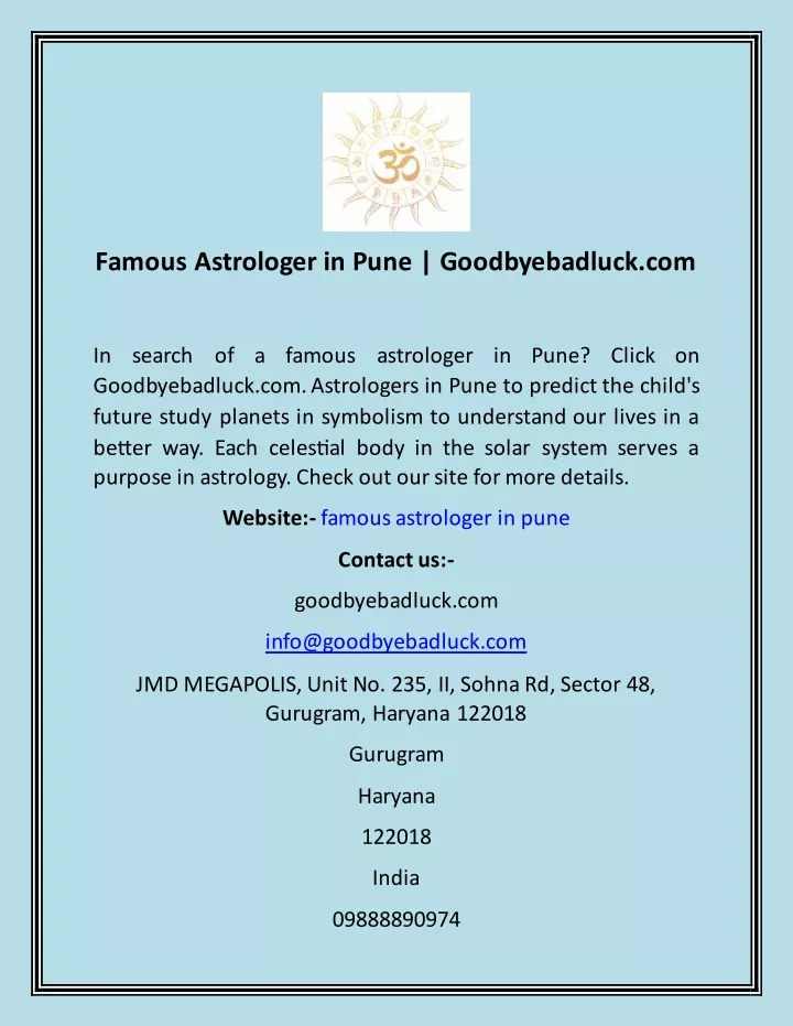 famous astrologer in pune goodbyebadluck com