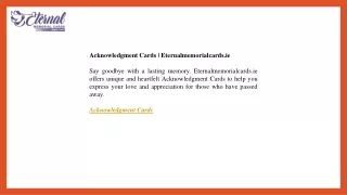 acknowledgment cards eternalmemorialcards