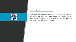 Carpet Cleaning Company Parker | Magicsteamco.com