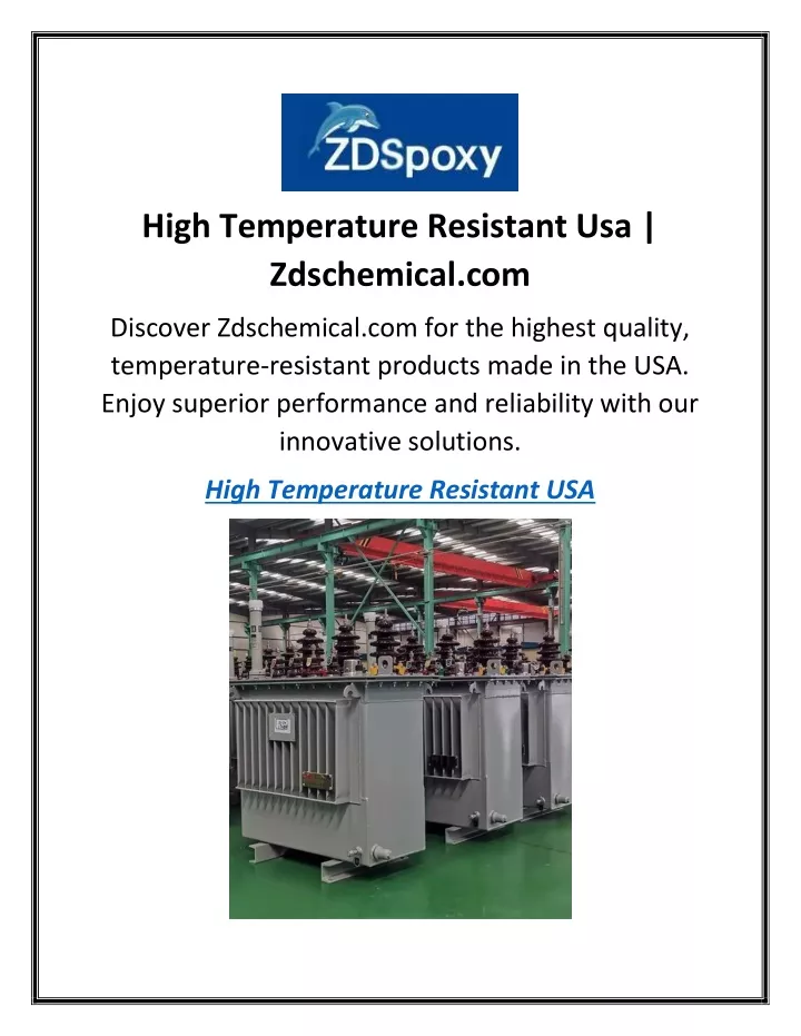 high temperature resistant usa zdschemical com