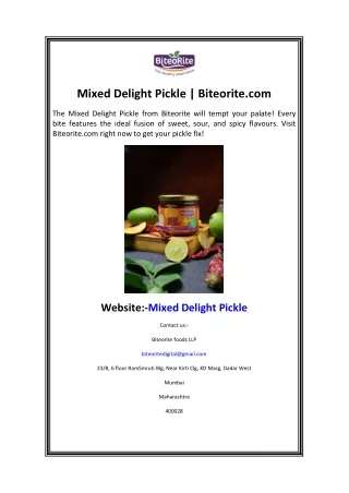 Mixed Delight Pickle Biteorite.com