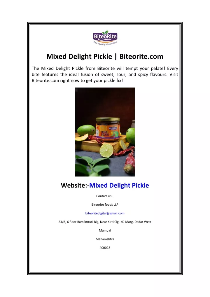 mixed delight pickle biteorite com