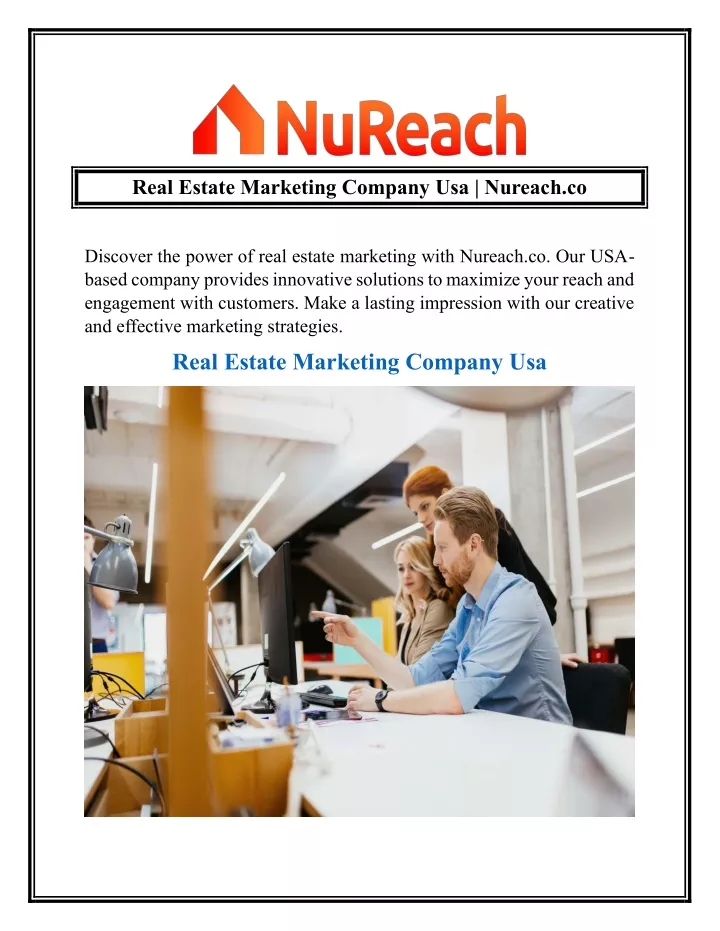 real estate marketing company usa nureach co