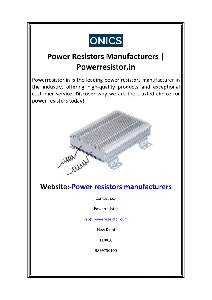 power resistors manufacturers powerresistor in