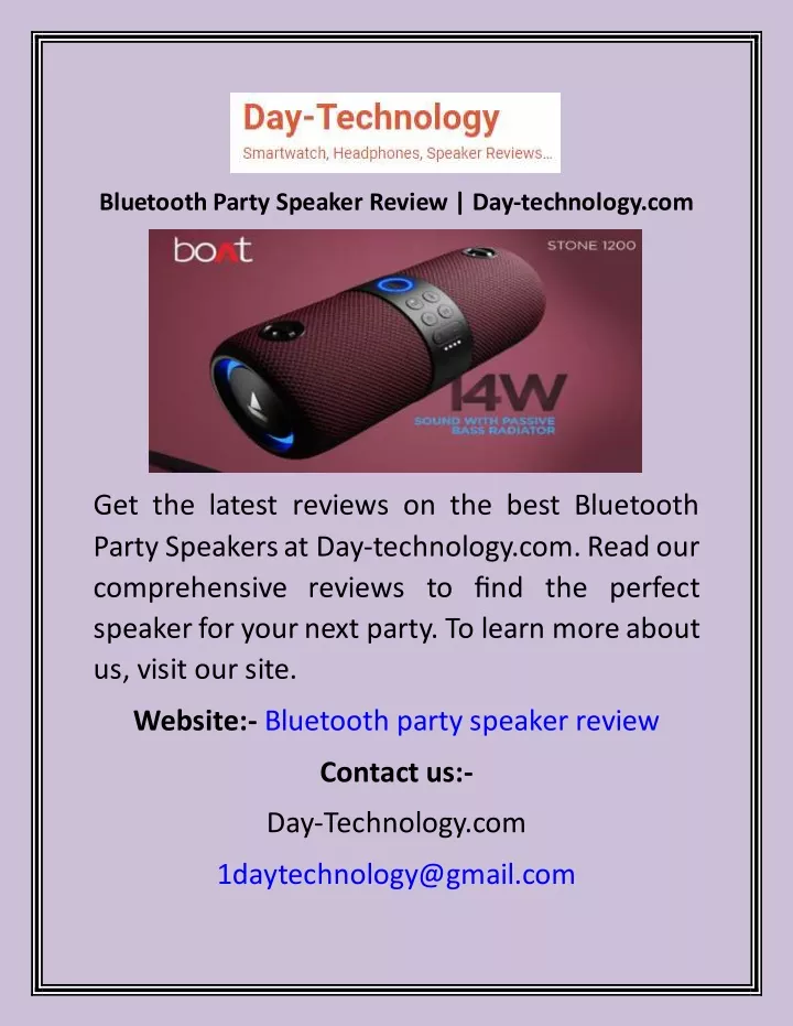 bluetooth party speaker review day technology com