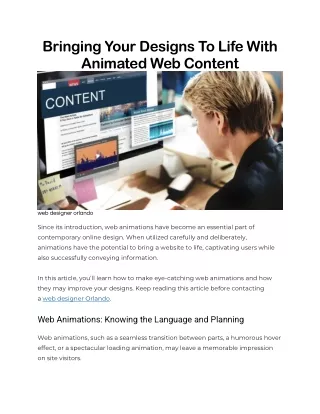 bringing your designs to life with animated