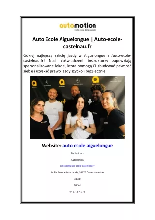 Auto Ecole Aiguelongue  Auto-ecole-castelnau.fr.