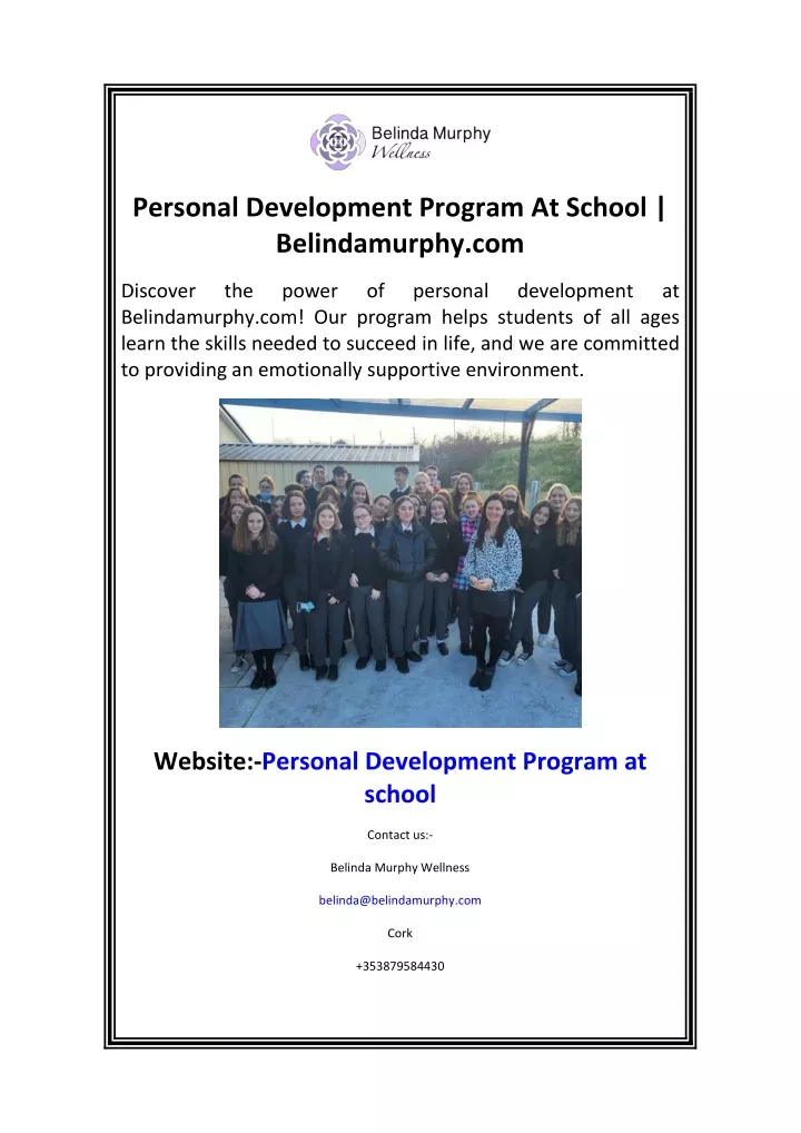 personal development program at school