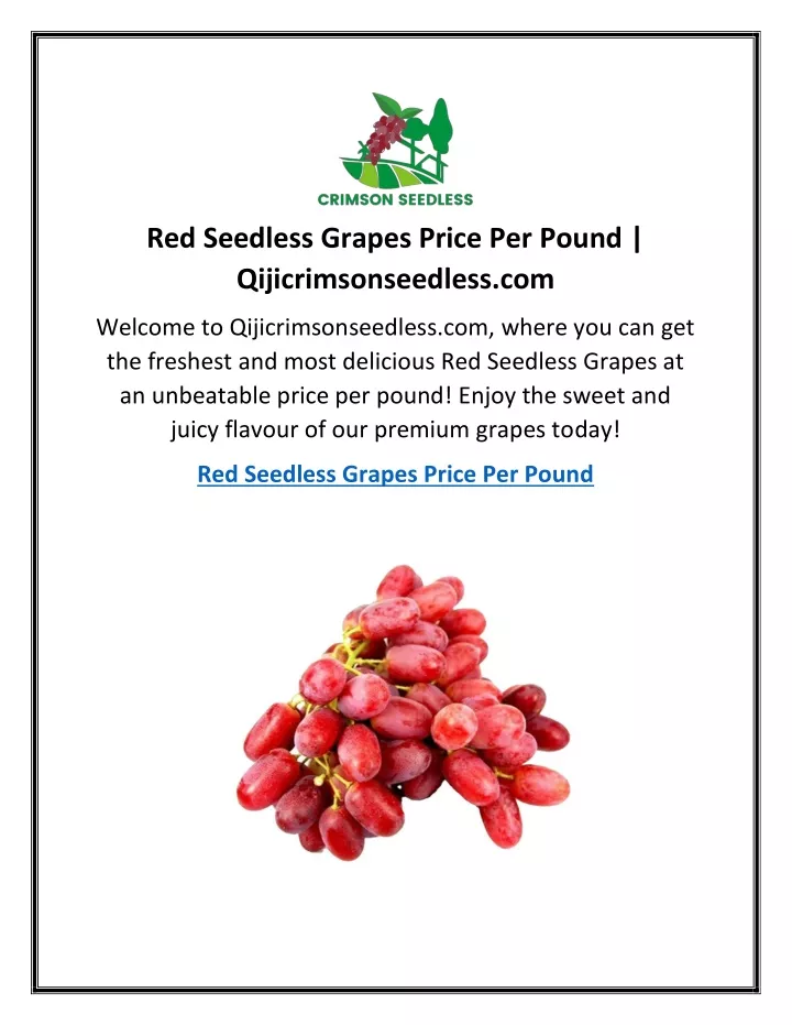 red seedless grapes price per pound